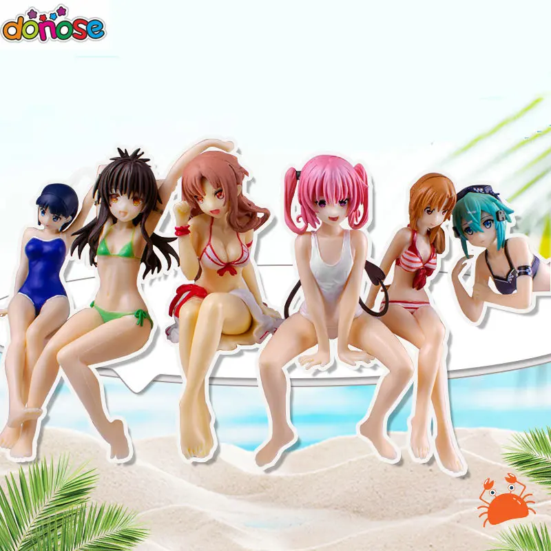 Anime Sword Art Online Yuuki Asuna Asada Shino Kirigaya Suguha Noodle Stopper Sexy Girls Figure PVC Action Figure Model Toys