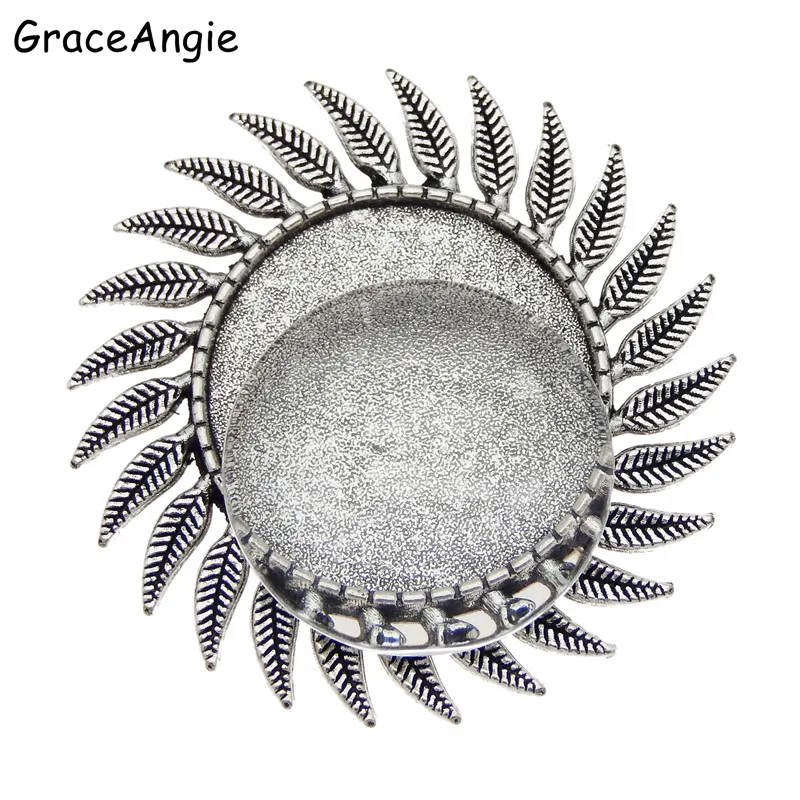 3pcs Vintage Fashion 25mm Inner Size Antique Brooch Sweet Style Cabochon Base Setting With Glass Wishes Photo tray DIYColor | Украшения и