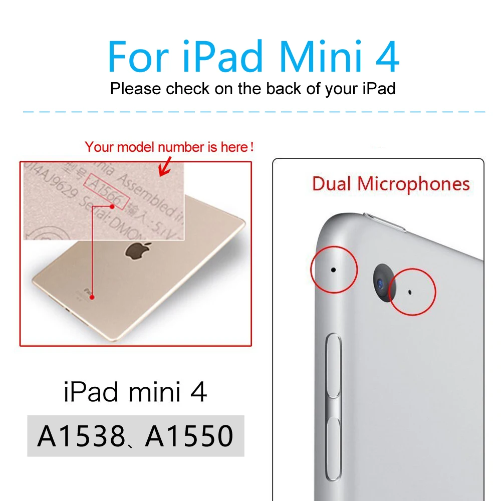 Чехол для Apple iPad Mini 4 5 чехол из искусственной кожи ультра тонкий чехол для смарт-телефона для iPad Mini 5 Чехол A1538/A1550 Funda