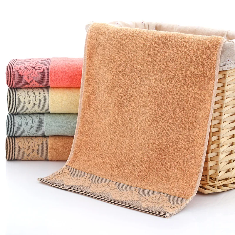 4 Colors High Absorbent Face Towel Cotton Bathroom Towel Hand Towel For Adults Quick Dry Soft 34*74cm