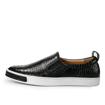 

Luxury Mens Office Casual Real Crocodile Leather Shoes Low Cut Slip On Loafers Flats Moccasin Fashion Streetwear Sneakers Shoes