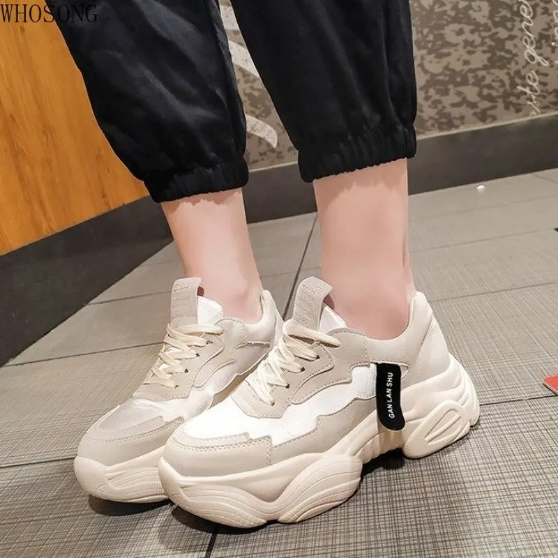 

2020 Spring Fashion Women Casual Shoes Lace-up non-slip Leather Platform Shoes Women Sneakers Ladies Trainers Chaussure Femme