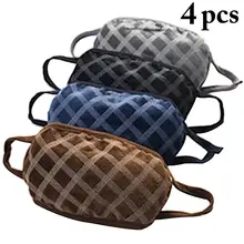 4 шт. модная простая клетчатая маска с принтом рта дышащая модная маска от пыли маски на пол-лица для мужчин Открытый Велоспорт