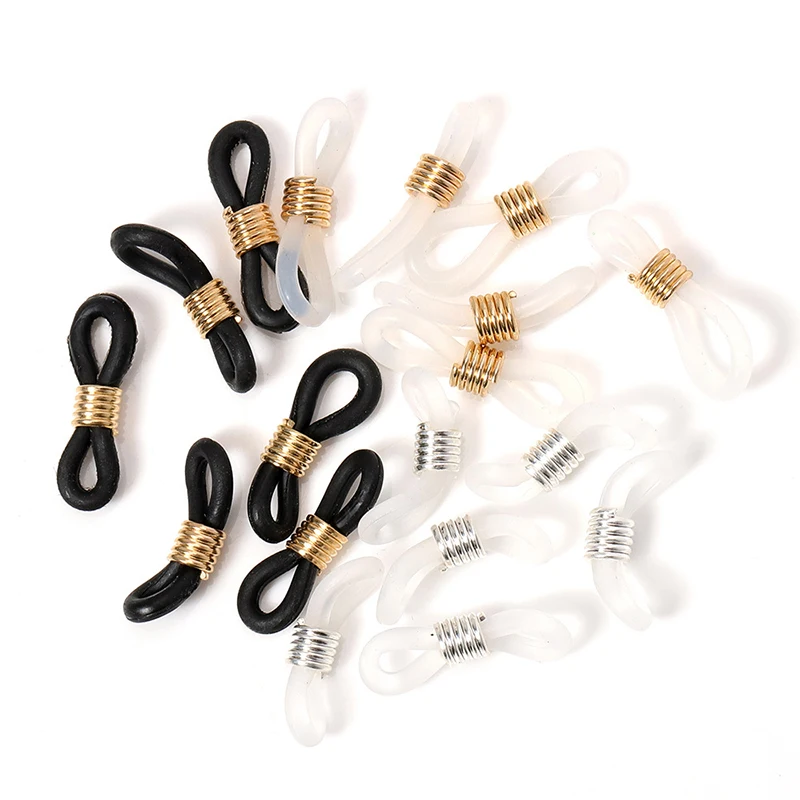 100 pcs Ear Hook Eyeglasses Spectacles Chain Glasses Retainer Ends Rope Sunglasses Cord Holder Strap Retainer End Loop Connector