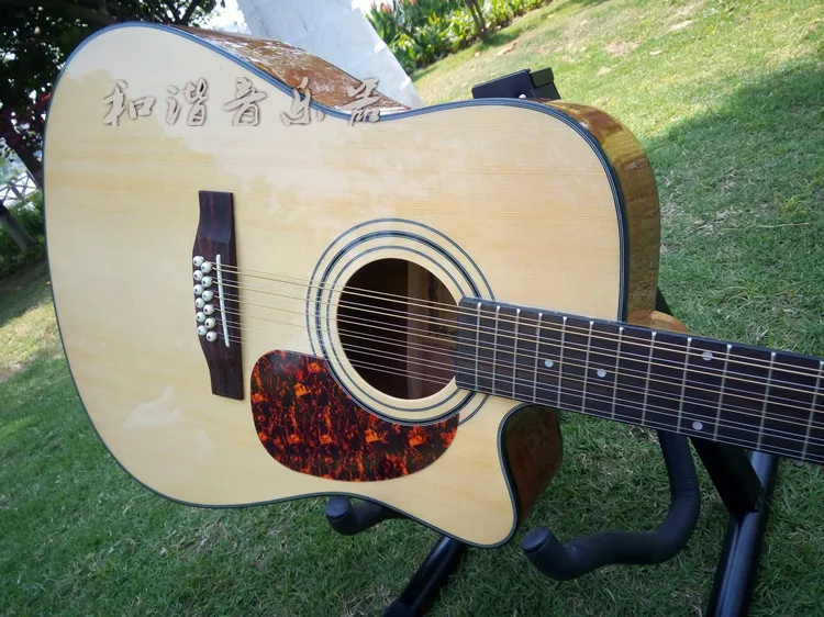 12 String Acoustic Guitar Electric Balladry Folk Pop Flattop 41 Inch Picea Asperata Guitarra Light Cutaway Electro acoustic electric guitar