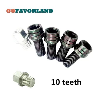 

x5 Set Anti-theft Wheel Screw Bolt Lock Nut Key Adapter 8D0601139F 000 10 teeth For Volkswagen Golf Passat Audi A4 A6 A8 TT