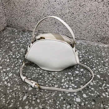 

Scalloped Shell Bag Mini Girls Bucket Basket Portable Handbags PU leather Shoulder Diagonal Small Bag Summer Unique Totes