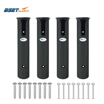 

4X ABS Black Plastic Fishing Rod Pole Holder Portable Fishing Rod Spinning Accessories Durable Tube Mount Bracket Socket Rack