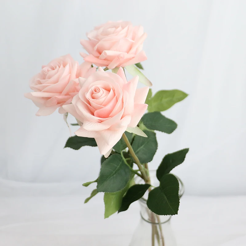 50 шт. настоящие на ощупь весенние латексные цветы искусственные розы