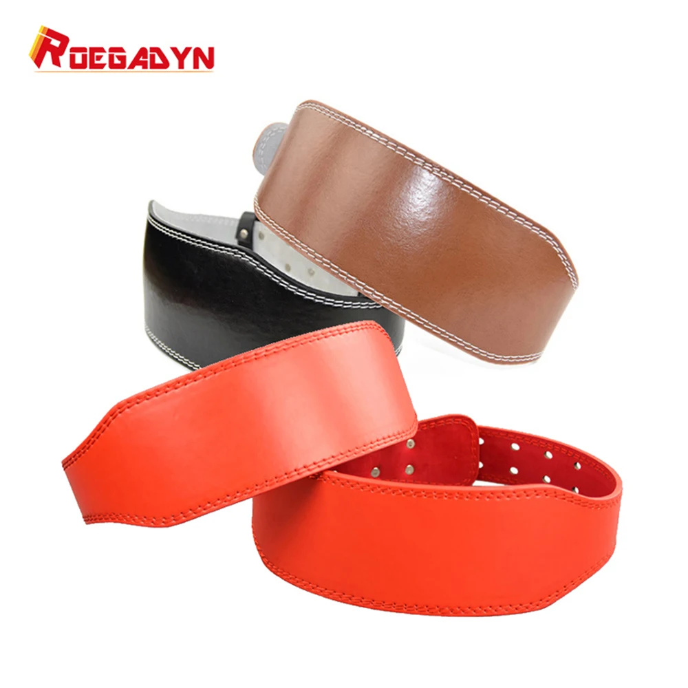 ROEGADYN Leather Weight Lifting Belt Waist Support Gym Belt For Men