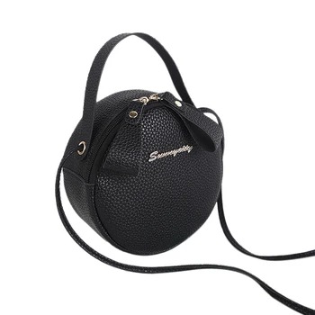 

Fashion Pu Leather Lady Crossbody Bag Women Bag Simple Design Messenger Bag Circular Handbag Mini Mobile Phone Bags