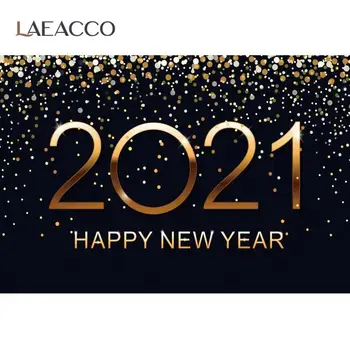 

Laeacco Gold New Year Of 2021 Sequins Family Party Photocall Celebration Photographic Background Photo Backdrop For Photo Studio