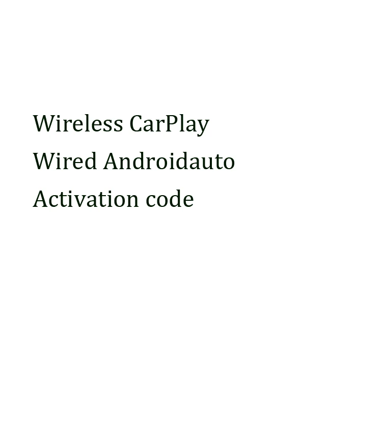 

Беспроводная активация CarPlay, код лицензии Android для экрана Android 10 вместо ключа carplay
