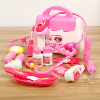 

15Pcs Girls Role Play Pretend Play Portable Backpack Doctor Toy set Medical Kit Simulation Toy For Kid educational toys
