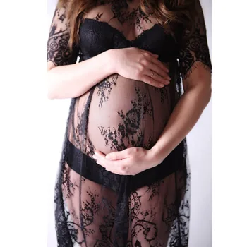 

Lace Gown Maternity Photography Props Maternity Dresses For Photo Shoot Maxi Pregnancy Dress Photography Premama Vestido Gestant