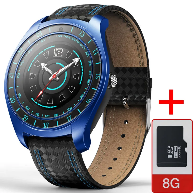 V10 Смарт-часы для мужчин с камерой Bluetooth Smartwatch Шагомер монитор сердечного ритма с sim-картой TF наручные часы для Android - Цвет: blue add 8G