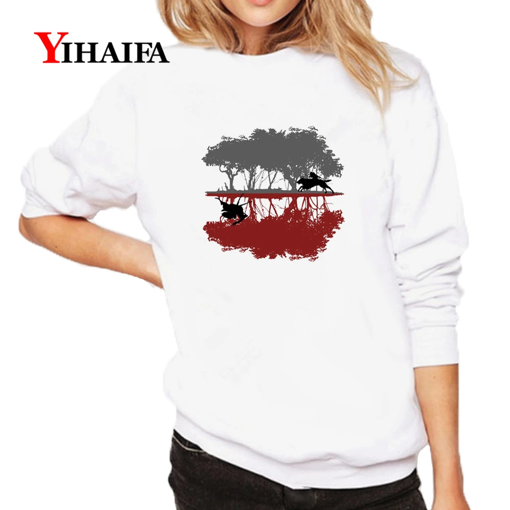 

Hipster Painted Tree Sweatshirt Women Long Sleeve Hoodie 3D Graphics Sweatshirts Loose Round Neck Casual Tracksuit Tops