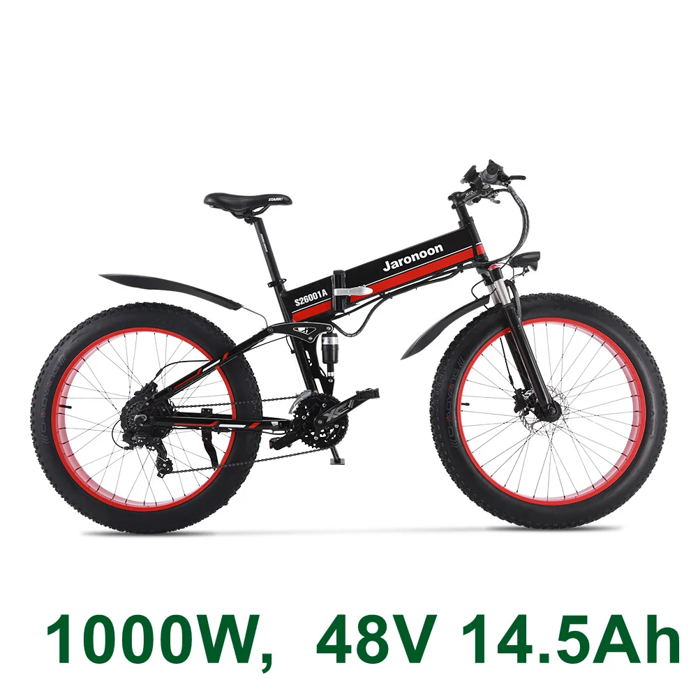 MX01 1000 Вт Мощный электрический Снежный велосипед, 5-grade помощи педалированию Сенсор, 21 Скорость упитанный электровелик, 48В, очень большой Батарея Байк, способный преодолевать Броды - Цвет: 1000W 14.5A Red
