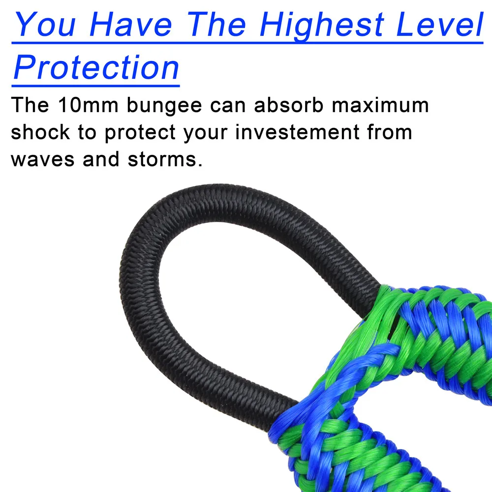 4Pcs Bungee Dock Line Mooring Rope Top Stretchable Bungee Cord Dock Ropes 4000LB for Boat 4ft 5ft 6ft Boats Kayak Marine