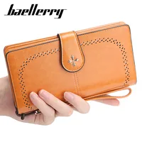 2022 Large Women Wallets Hollow Out Long Wallet Fashion Top Quality PU Leather Card Holder Female Purse Zipper Wallet For Women 2