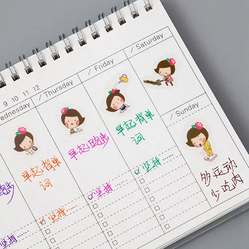 Kawaii Planner Annual Monthly Daily Notebook Organizer Agenda Daily Time Plan Notebook School Office Schedule Stationary