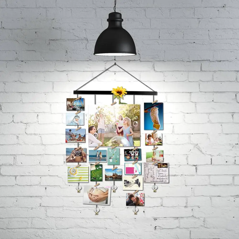 Современные DIY воспоминания фото украшение дома висячая рамка альбом рамка+ цепь+ зажимы quadros de parede para