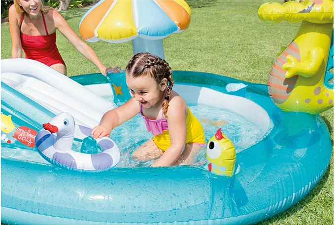 Kids Inflatable Bath Tub Crocodile Park Fountain Baby Marine Ball Pool Children Portable Swimming Pool Lightweight Reservoir