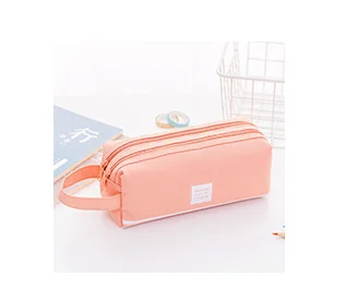 Креативный чехол на двойной молнии для карандашей, пенал Kawaii, большая коробка для ручек, большие подарки для девочек, симпатичная школьная сумка, канцелярские принадлежности - Цвет: pink