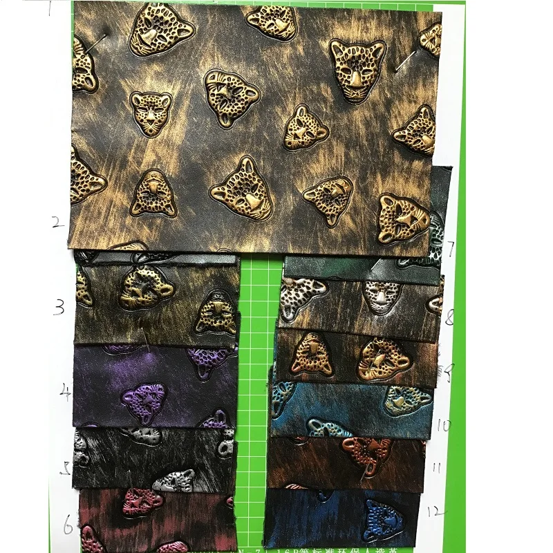 

fashion synthetic leather carving leo head DIY decoration handbag