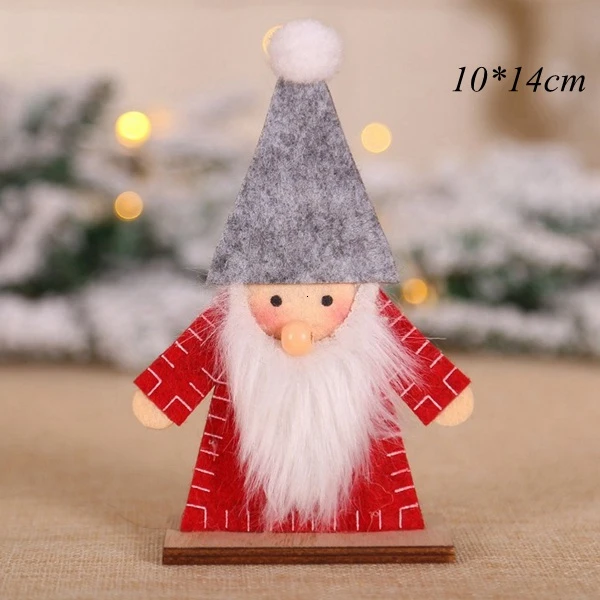 Santa Claus A 1 шт., 3 размера, Рождественский олень, Деревянная Рождественская елка, пушистая подвеска "Олень", украшения для дома, Рождественская вечеринка, декоративные принадлежности, детские игрушки - Цвет: Santa Claus A