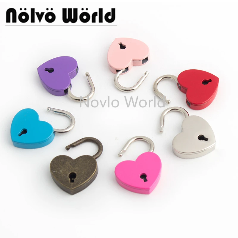 

Nolvo World 2-10 pieces 25*33mm 7 colors Heart Shape Padlock with Key Shape Padlock Clasp Key Lock