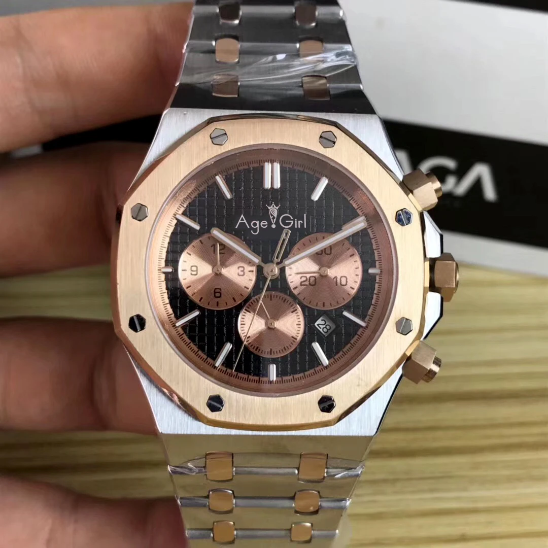 Gold Black Люксовый бренд автоматические механические самовзводные мужские часы с сапфировым стеклом серебро розовое золото Ограниченная серия спортивные черные синие белые часы AAA - Цвет: Gold Black