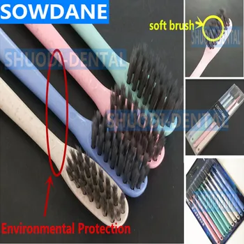 

Bamboo charcoal Bristle Brush Eco Friendly Wheat Straw Toothbrush Tooth Cleaning Soft Slim Tip Adult Teeth Brush Oral Care