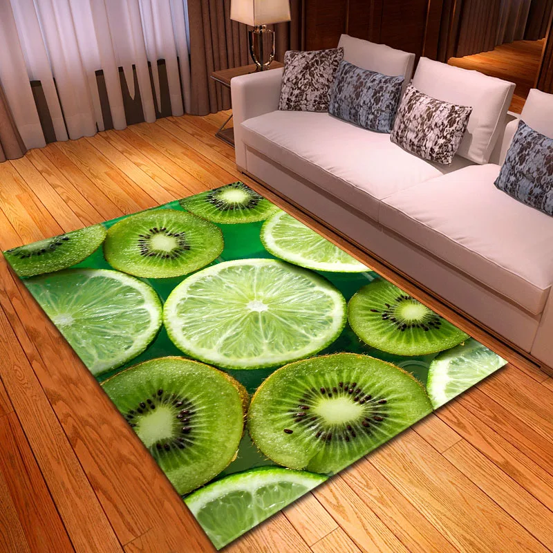Nordic Fruit Lemons 3D Carpet Soft Flannel Sofa Kids Bedroom Rugs Modern Home Decor Rugs and Carpets for Home Living Room