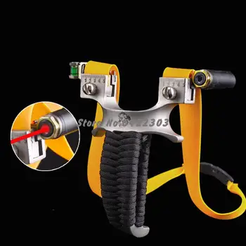 

Powerful Stainless Steel Flat Skin Slingshot High Precision Laser Infrared Slingshot Outdoor Hunting Competitive Slingshot