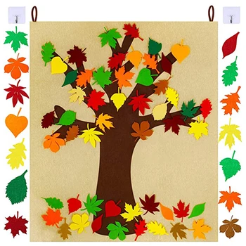 

For Kids Classroom DIY Bedroom Home Multifunction Crafts School Thanksgiving Activity Felt Fall Tree Board Autumn Leaf Ornaments