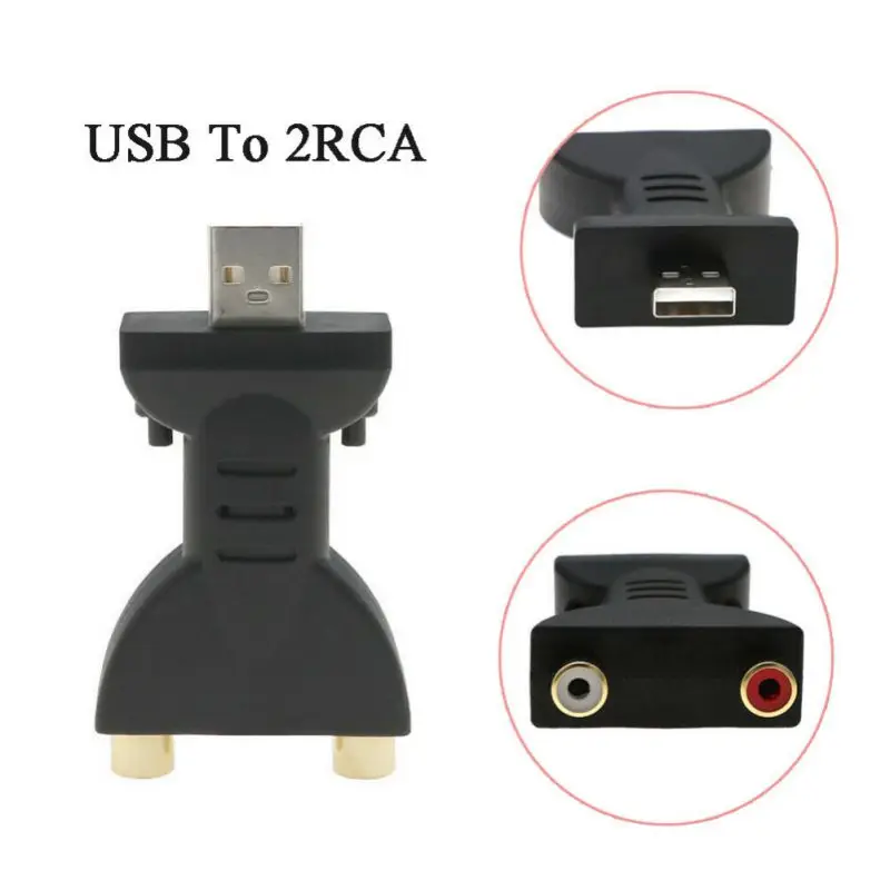 Аудио адаптер USB Мужской 2 RCA Женский Разъем Портативный позолоченный телевизионный компьютерный провод кабель Разъем