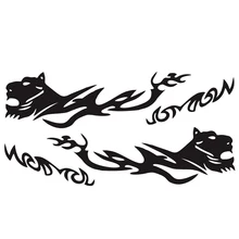 

2PCS Cheetah style Car Side Body Decal Waist Line Sticker Racing Decals Black 175cm × 43cm