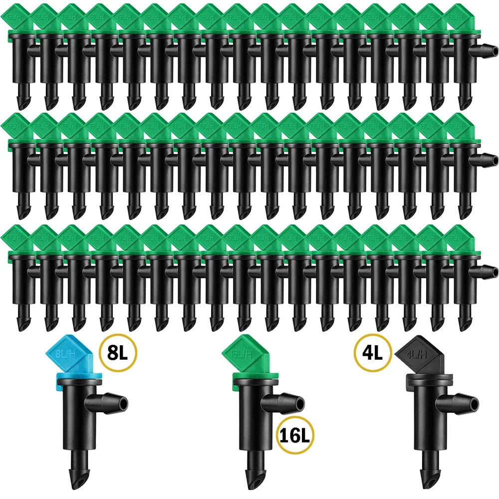 20Pcs Irrigation Drip Emitter Garden Flag Irrigation Dripper Trees and Shrubs Blue Black 2GPH drip irrigation dripper