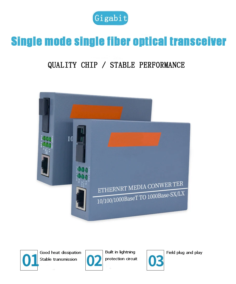 HTB-GS-03 A/B Gigabit одномодовый волоконно-оптический трансивер sfp 10/100/1000 Мбит/с SC Порты и