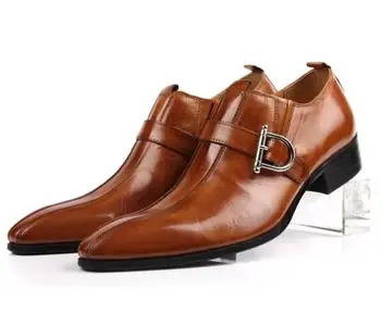 

High Quality Fashion Men Pu Leather Shoes Male Casual Classic Trendy Vinage Stylish Monk Strap Shoes Zapatos De Hombre TV442