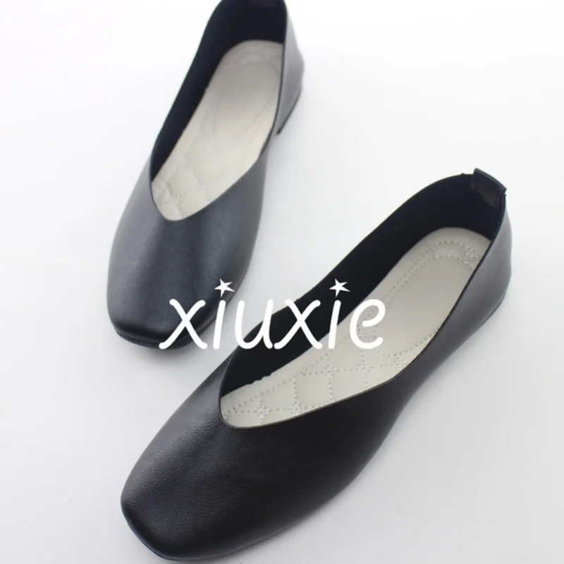 PU Leather Candy Color Ladies Flat Shoes Women Ballet Flats Point Toe Loafers Shoes Woman Retro Zapatos Mujer Big Size42 WSH2442 5