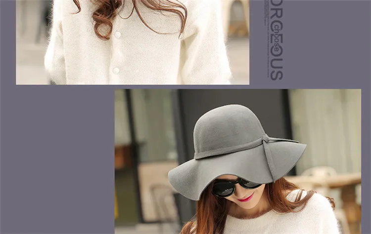 white fedora hat Felt Bowler Hawkins Felt Cap Wide Brim Ladies Trilby Feminino Hat Women Men Jazz Church Godfather Sombrero Caps Wool Fedora Hats brixton messer