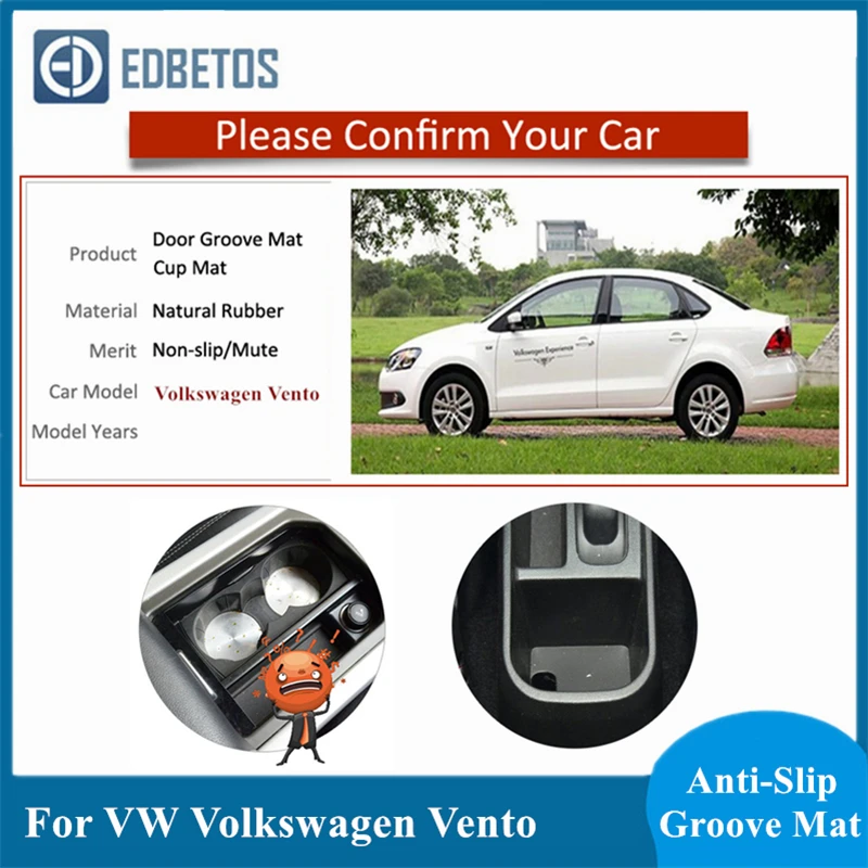 Alfombrilla de goma para Interior coche Volkswagen accesorios de Gel, alfombrilla para ranura de puerta, tapete para vasos, Voiture|Reposabrazos| - AliExpress