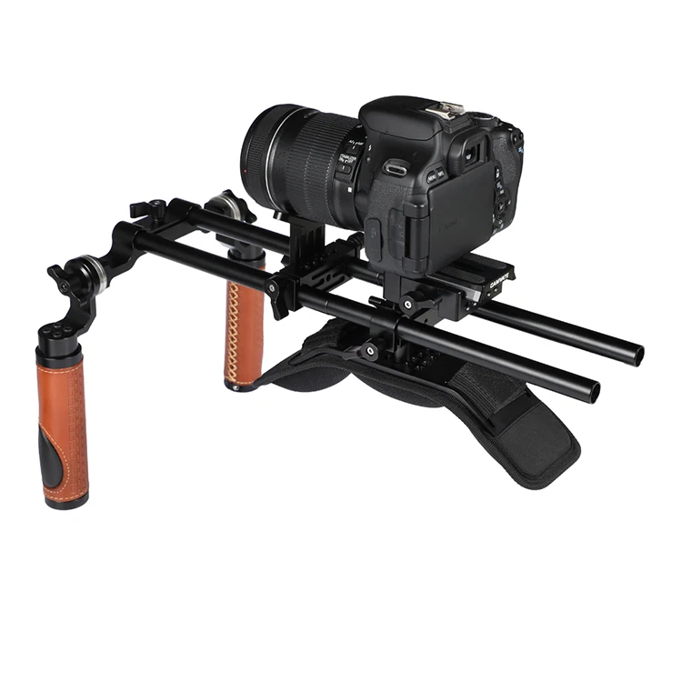Наплечное крепление для камеры с Manfrotto QR Baseplate& Dual Rosette Handgrip(с кожаным покрытием) для DSLR камеры/DV видеокамеры
