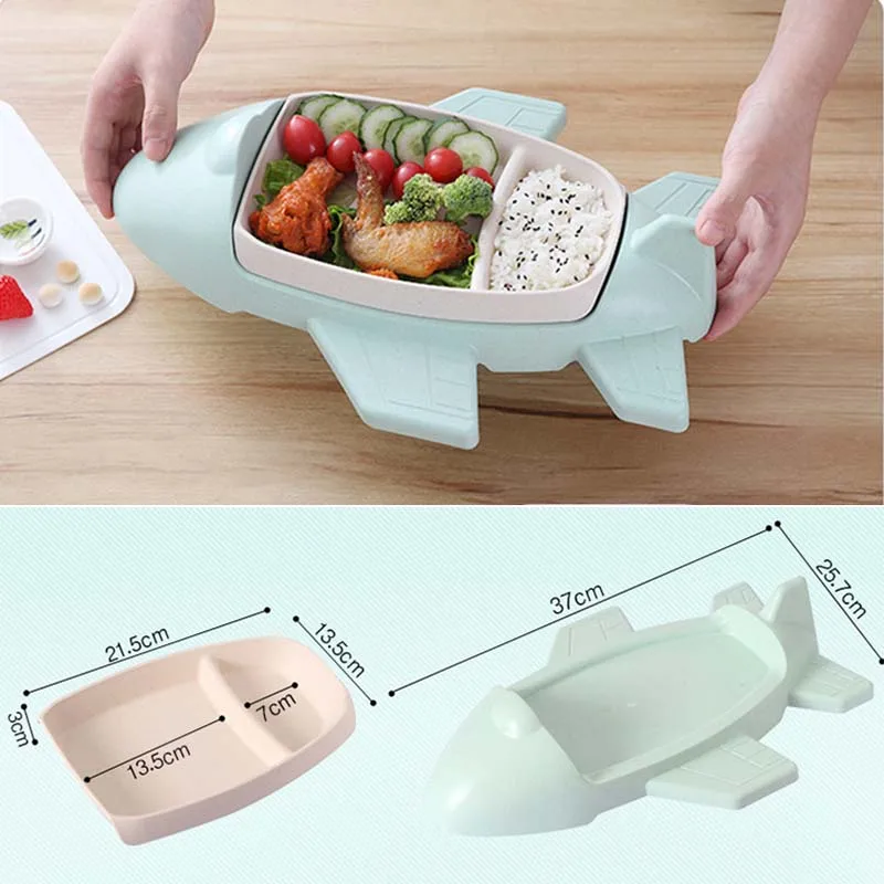 High Quality Baby Food Storage Tray Bamboo Fiber Divided Plate Container Infant Feeding Children Tableware