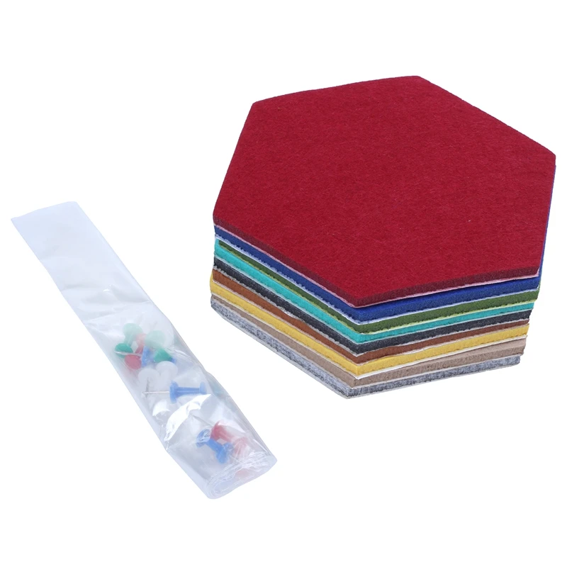 Шестигранная панель, пробковая доска/штыревая доска, 9-Pack, красочная настенная плитка, памятка, войлочная доска для настенных наклеек, домашний декор