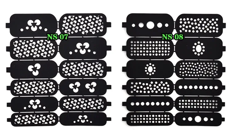 Поперечная граница для нового стиля выдалбливают клейкой бумаги Маникюр спрей-печать Шаблон Выдалбливают DIY творческие цветочные наклейки Черный