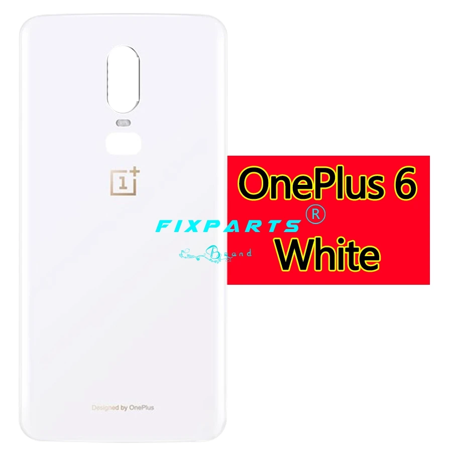 Чехол для Oneplus 6, задняя крышка для батареи, стекло для задней двери Oneplus 6, чехол для задней двери Replair Oneplus 6, чехол для батареи с клейкой лентой - Цвет: White (6)