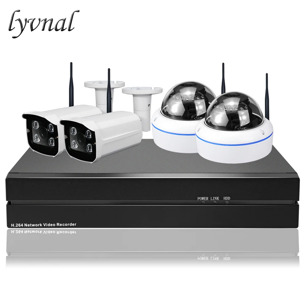 

LYVNAL 4ch wifi kit h.265 5mp ip camera dome and bullet wireless Security camera sony335 8ch 5mp nvr kit p2p onvif